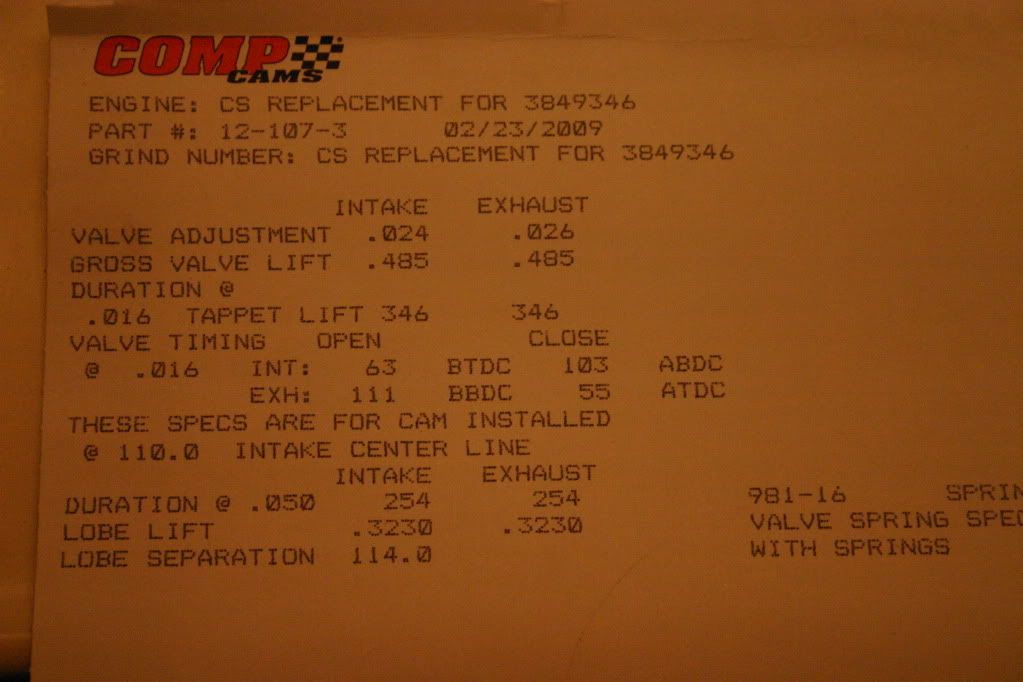 Comp Cams 3030 camshaft Team Camaro Tech